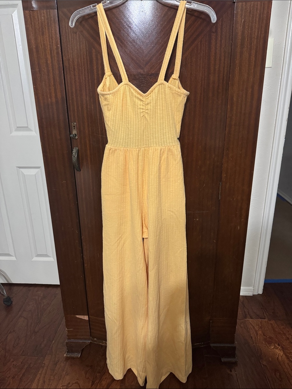 Yellow Roxy Sleeveless Wide-Leg Jumpsuit